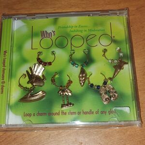 Who's looped set of 6 beach sea shore ID wine charms NEW